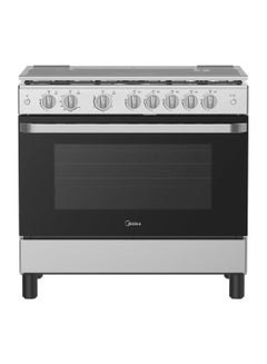 Midea Midea 90x60cm Freestanding Cooker, Full Gas Cooking Range with 5 Burners, Automatic Ignition & Full Safety, Cast Iron Pan Support, Stainless Steel Finish, Separate Knob for Oven & Grill MFO-MG36LE-SS MFO-MG36LE-SS silver  - Image 1