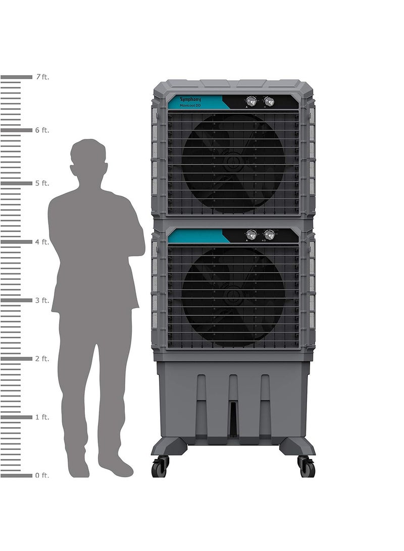 SYMPHONY Commercial Cooler (125-litres) - Powerful Air throw-Weather resistant body - Double Decker - 1 Year warranty 125 L MOVICOOL DD125 Grey - Image 4