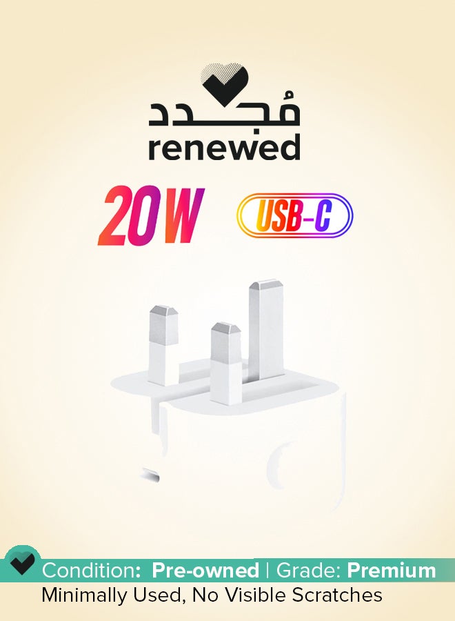 Apple Renewed - 20W USB-C 3-Pin Power Adapter - White  - Image 1