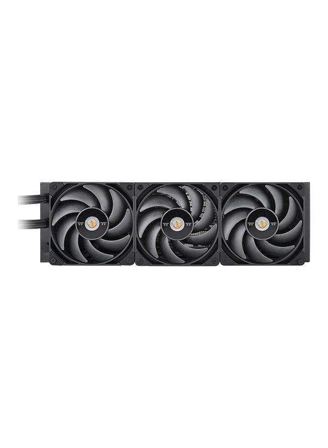 Thermaltake AW420 TOUGHLIQUID Ultra 420mm AIO Liquid Cooler with TOUGHFAN 14 Pro Fans (3x), Nickel-Plated Copper Water Block, 12V PWM Pump, 31.6 dB-A Noise Level, Compatible with Intel LGA4677 & AMD sTR5/SP6, 119.6 CFM Airflow, 3.57 mm-H2O Static Pressure | CL-W445-PL14BL-A black  - Image 4