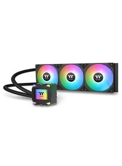 ثيرمال تيك LA360 ARGB Sync All-in-One Liquid CPU Cooler – 360mm Radiator, Triple 120mm PWM Fans, 3300 RPM Pump with Copper Base, 400mm Sleeved Tubes, Addressable 5V RGB Sync, Intel & AMD Compatible | CL-W459-PL12SW-A black  - Image 1