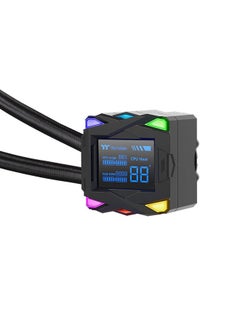 ثيرمال تيك LA240-S ARGB Sync 240mm AIO Liquid CPU Cooler – Dual 120mm PWM Fans (79.3 CFM, 3.45mm-H₂O), Slim 27mm Radiator, Thickened 20mm Copper Cold Plate, 2.4" LCD Display (240x320), Daisy-Chain Cable Design, Motherboard Sync Support (5V ARGB), 350W TDP, USB 2.0 Interface | CL-W461-PL12SW-A black  - Image 2