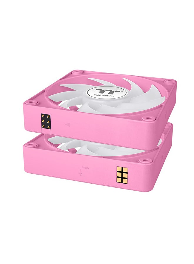 Thermaltake - CT120 EX ARGB Sync PC Cooling Fan (Pink, 3-Fan Pack) – 120mm, 9 Addressable RGB LEDs, 68 CFM Airflow, 2.95 mm-H2O Static Pressure, 28.5 dBA Noise Level, PWM Control, Magnetic Quick Connect Design | CL-F219-PL12PK-A pink - Image 1