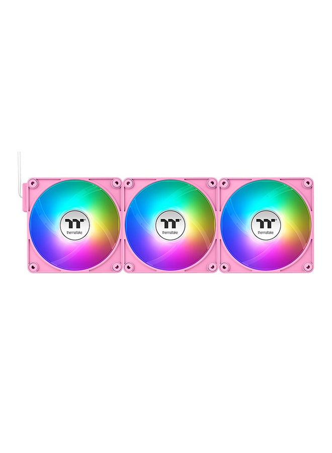 Thermaltake - CT120 EX ARGB Sync PC Cooling Fan (Pink, 3-Fan Pack) – 120mm, 9 Addressable RGB LEDs, 68 CFM Airflow, 2.95 mm-H2O Static Pressure, 28.5 dBA Noise Level, PWM Control, Magnetic Quick Connect Design | CL-F219-PL12PK-A pink - Image 1