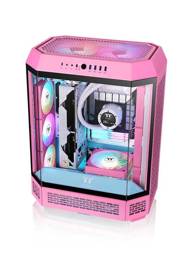 Thermaltake - CT120 EX ARGB Sync PC Cooling Fan (Pink, 3-Fan Pack) – 120mm, 9 Addressable RGB LEDs, 68 CFM Airflow, 2.95 mm-H2O Static Pressure, 28.5 dBA Noise Level, PWM Control, Magnetic Quick Connect Design | CL-F219-PL12PK-A pink - Image 1