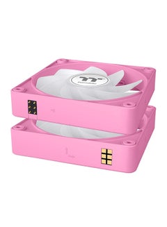 ثيرمال تيك CT120 EX Reverse ARGB Sync 120mm PC Cooling Fans (Pink, 3-Pack) with 9 Addressable LEDs, 65.82 CFM Airflow, 1.87mm-H2O Static Pressure, Anti-Vibration Pads, MagForce 2.0 Quick Connect | CL-F225-PL12PK-A pink  - Image 2
