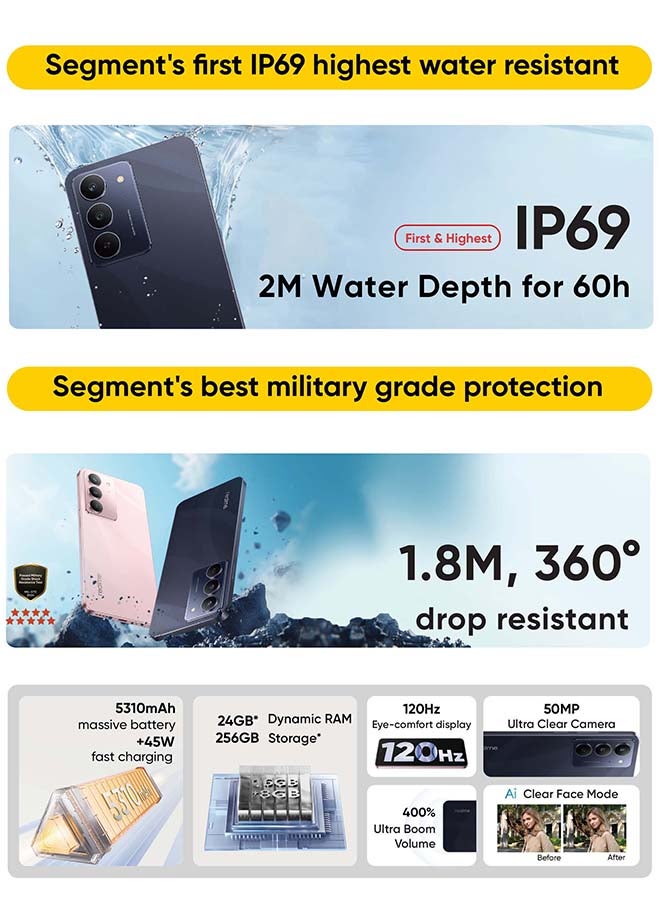 ريل مي C75X ثنائي الشريحة أزرق محيطي 8 جيجابايت رام 256 جيجابايت 4G - نسخة الشرق الأوسط - Image 2