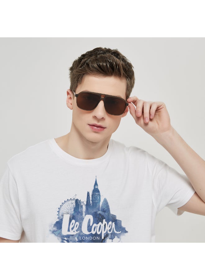 لي كوبر - Polarized Sunglasses Light Brown Frame Brown Mirror Lens 60mm  - LC1001C02 - Image 1
