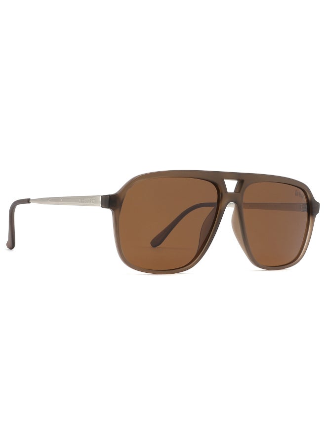 لي كوبر - Polarized Sunglasses Light Brown Frame Brown Mirror Lens 60mm  - LC1001C02 - Image 1