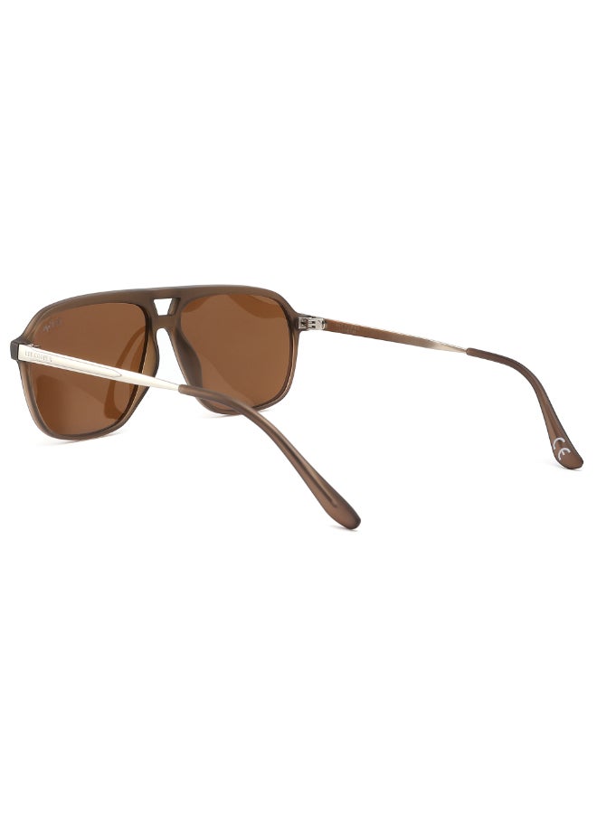لي كوبر - Polarized Sunglasses Light Brown Frame Brown Mirror Lens 60mm  - LC1001C02 - Image 1