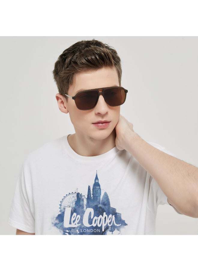لي كوبر - Polarized Sunglasses Light Brown Frame Brown Mirror Lens 60mm  - LC1001C02 - Image 1