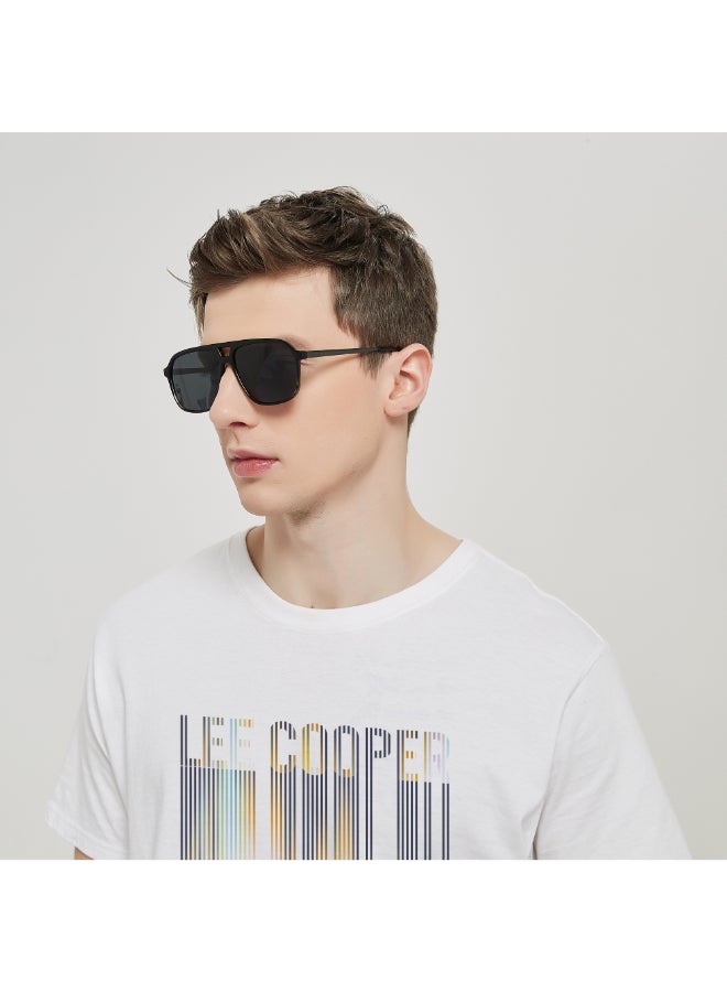 لي كوبر نظارات شمسية قطبية إطار أسود مع خطوط عدسة مرآة رمادية 60 مم - LC1001C03 - Image 5