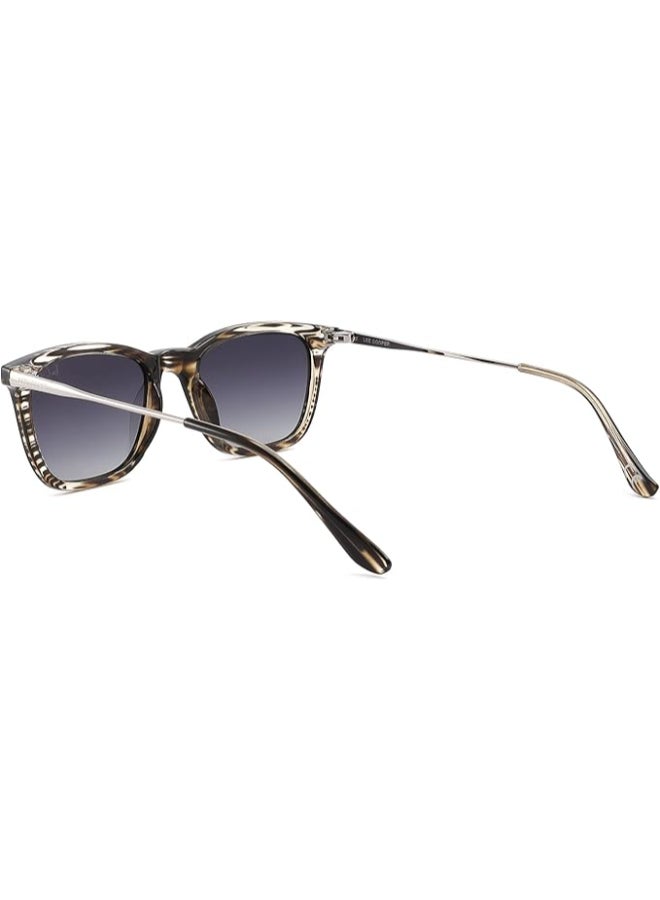 Lee Cooper - Men's Polarized Sunglasses BROWN STRIPE Frame GR.GREY Mirror Lens 52mm  - LC1003C01 - Image 1