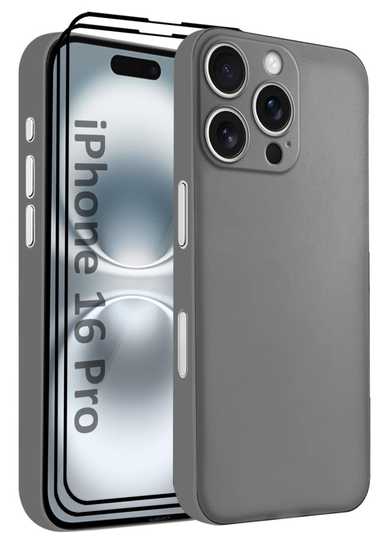 MARGOUN 3Packs Thin Case For iPhone 16 Pro , Back Cover Sturdy Durable Ultra-Thin Case Drop Protection Cover Clear - Dark Grey-3  - Image 1