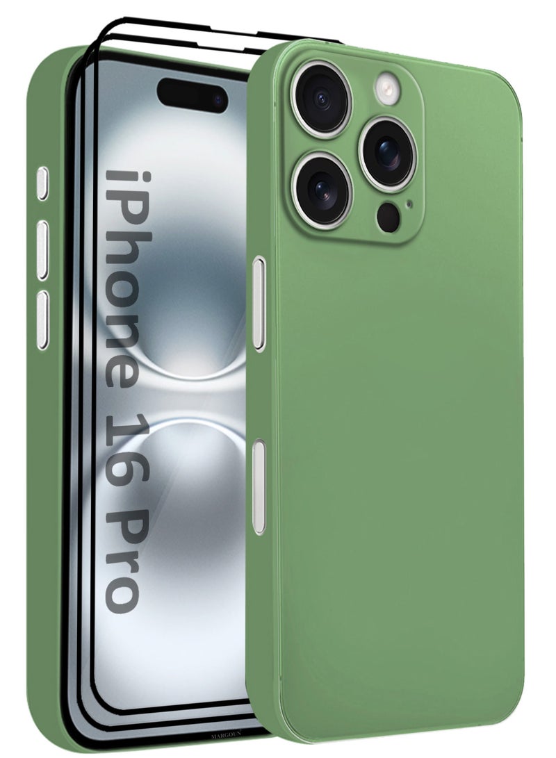 MARGOUN 3Packs Thin Case For iPhone 16 Pro , Back Cover Sturdy Durable Ultra-Thin Case Drop Protection Cover Clear - Green-3  - Image 1