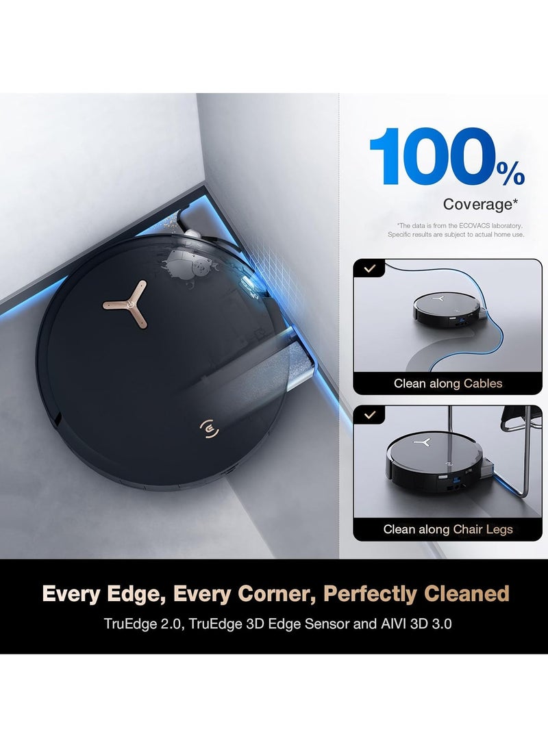 ecovacs Deebot X8 Pro Omni Robot Vacuum and Mop, OZMO Roller Instant Self-Washing Mopping,18000Pa Suction Hot Water Mop Washing, Auto Cleaning Solution Adding, Hot Air-Drying, Self-Emptying 4 L 80 W DEX56 Black  - Image 4