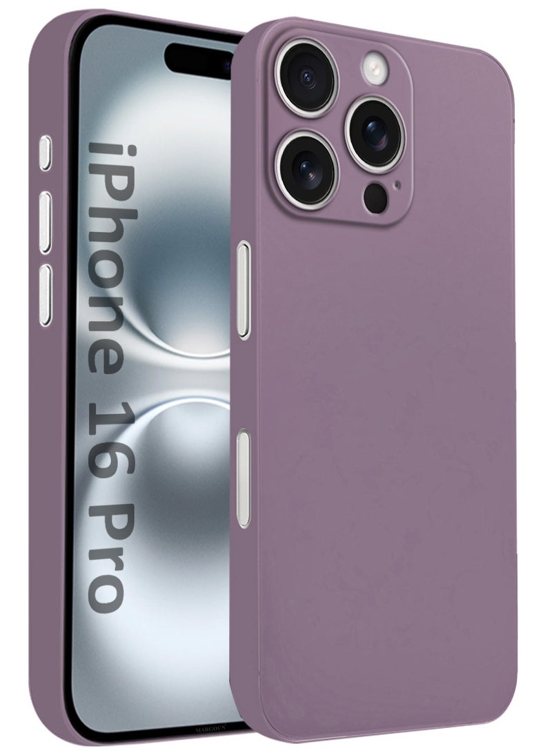 MARGOUN Thin Case For iPhone 16 Pro , Back Cover Sturdy Durable Ultra-Thin Case Drop Protection Cover Clear - Purple-1  - Image 1