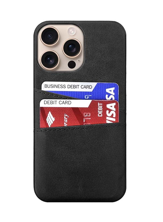 MARGOUN iPhone 16 Pro Max Case Cover Leather with Card Holder for Men Women Phone Case Black-1  - Image 5