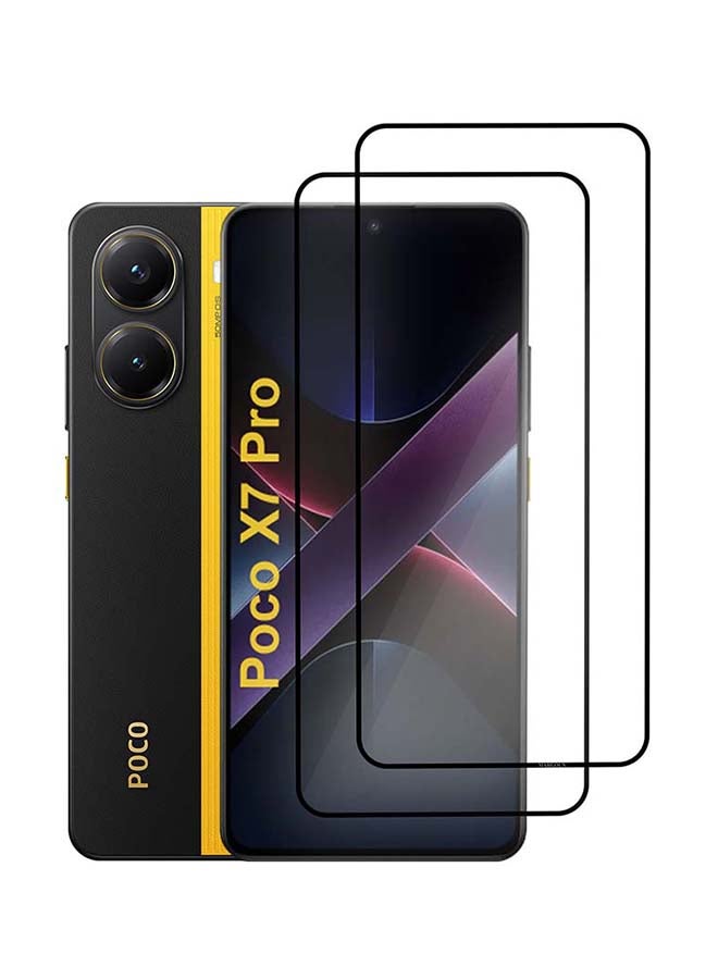 MARGOUN 2Packs Screen Protector for Poco X7Pro, Premium 3D Curved Tempered Glass Full Edge-to-Edge Coverage, Scratch Resistant, Ultra Clear - Image 1