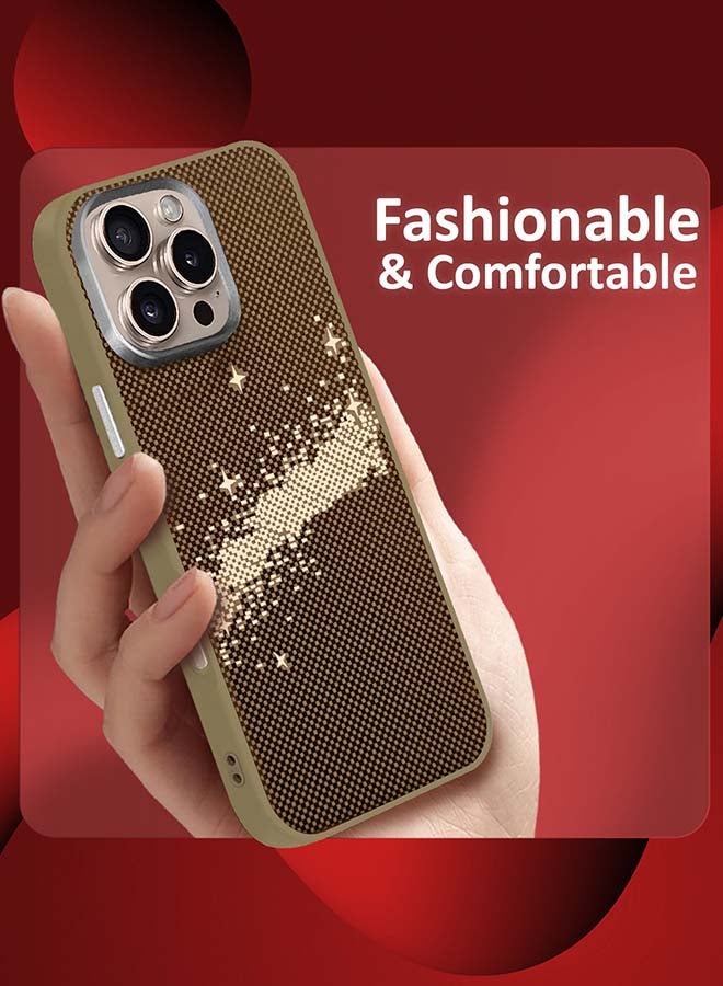 مارجون - iPhone 16 Pro Max 2Packs Case Cover Carbon Fiber Pattern Phone Case Slim Shockproof Back Cover with 3D Screen Protector - Starry Pattern Starry Pattern-2 - Image 1