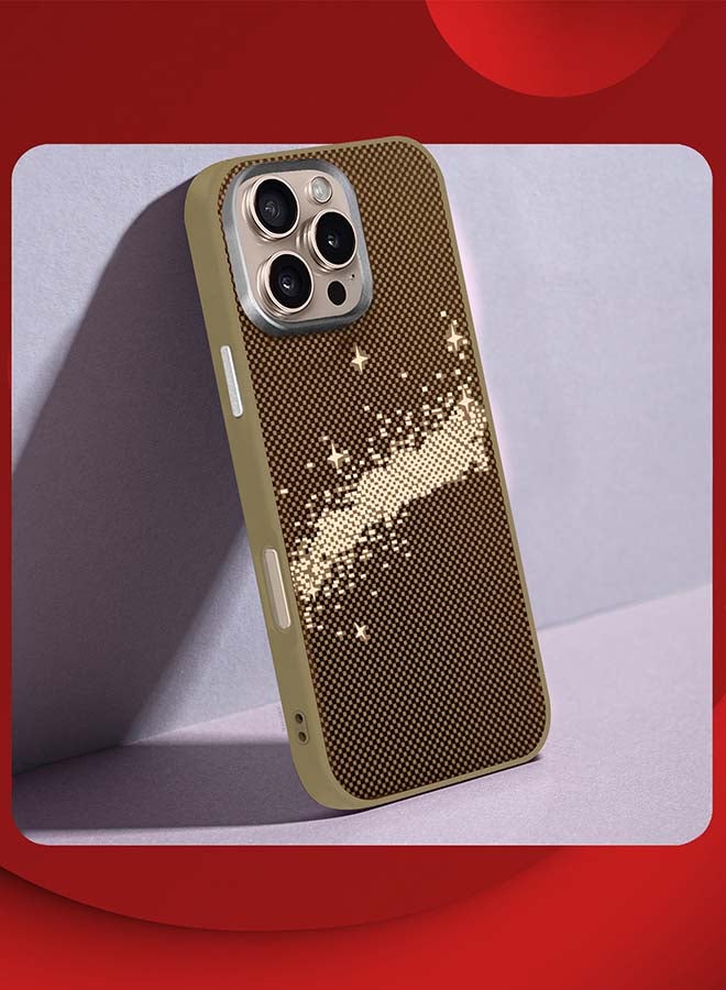 مارجون - iPhone 16 Pro Max 2Packs Case Cover Carbon Fiber Pattern Phone Case Slim Shockproof Back Cover with 3D Screen Protector - Starry Pattern Starry Pattern-2 - Image 1