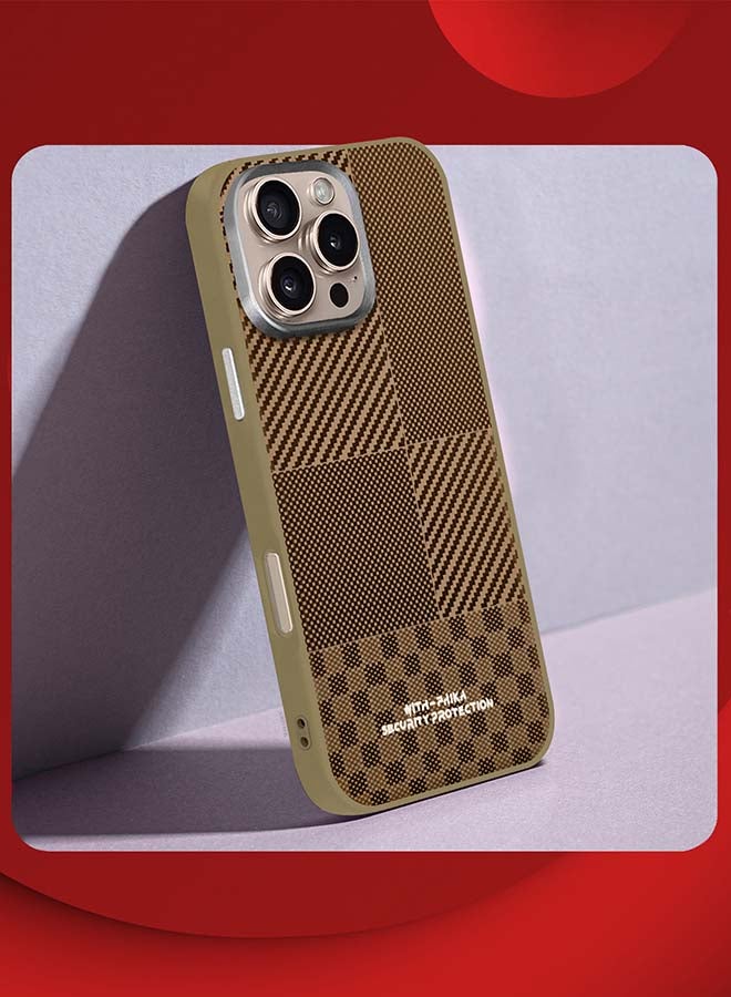 مارجون iPhone 16 Pro Max 3Packs Case Cover Carbon Fiber Pattern Phone Case Slim Shockproof Back Cover with Two 3D Screen Protectors - Grid Pattern Grid Pattern-3 - Image 5