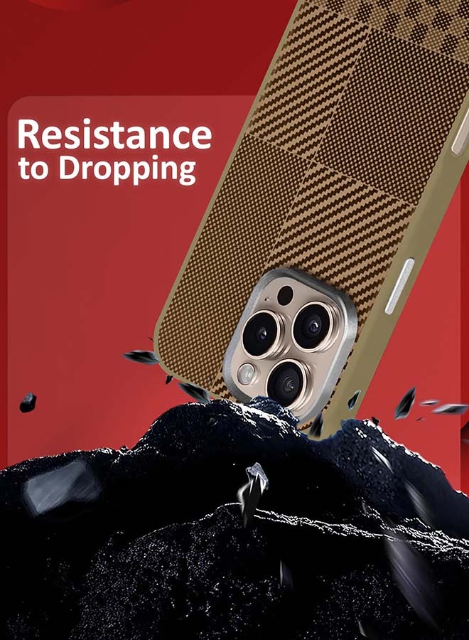 مارجون iPhone 16 Pro Max 3Packs Case Cover Carbon Fiber Pattern Phone Case Slim Shockproof Back Cover with Two 3D Screen Protectors - Grid Pattern Grid Pattern-3 - Image 2