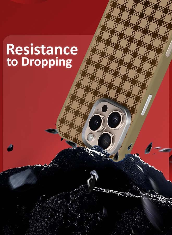 مارجون غطاء هاتف آيفون 16 برو ماكس 3 عبوات بنمط ألياف الكربون غلاف خلفي رفيع مضاد للصدمات مع واقيين للشاشة ثلاثي الأبعاد - نمط مربعات - Image 2