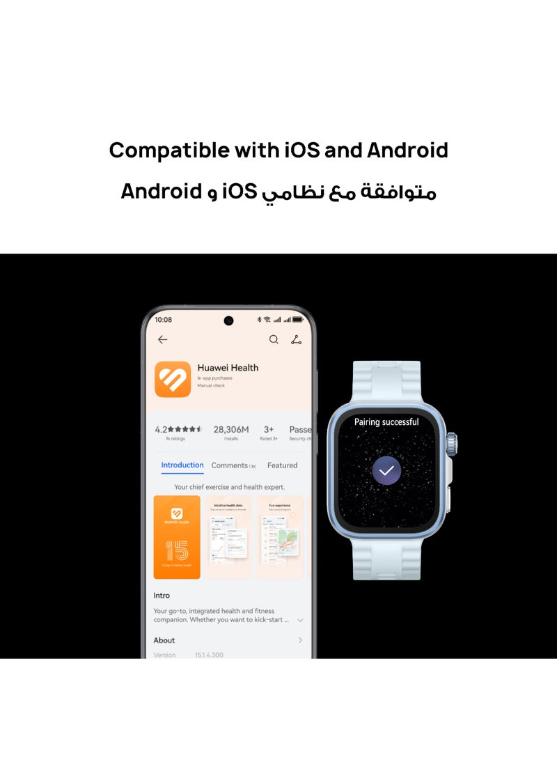 هواوي - Watch FIT4 Pro Smart Watch, 1.82” Display, Sapphire Glass &Titanium, GPS for Pro-Level Outdoor Sports, NFC, ECG Analysis, up to 10-Day Battery Life, iOS & Android + Free Strap + Scale Black - Image 1