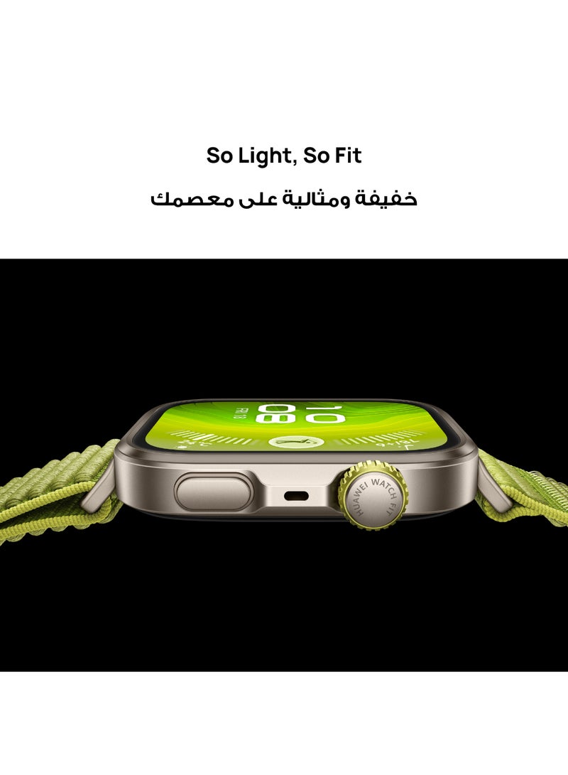 هواوي - Watch FIT4 Pro Smart Watch, 1.82” Display, Sapphire Glass &Titanium, GPS for Pro-Level Outdoor Sports, NFC, ECG Analysis, up to 10-Day Battery Life, iOS & Android + Free Strap + Scale Black - Image 1