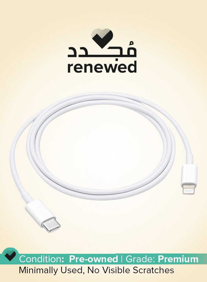 ابل  Renewed - USB-C To Lightning Cable - 1 Meter White - Image 1