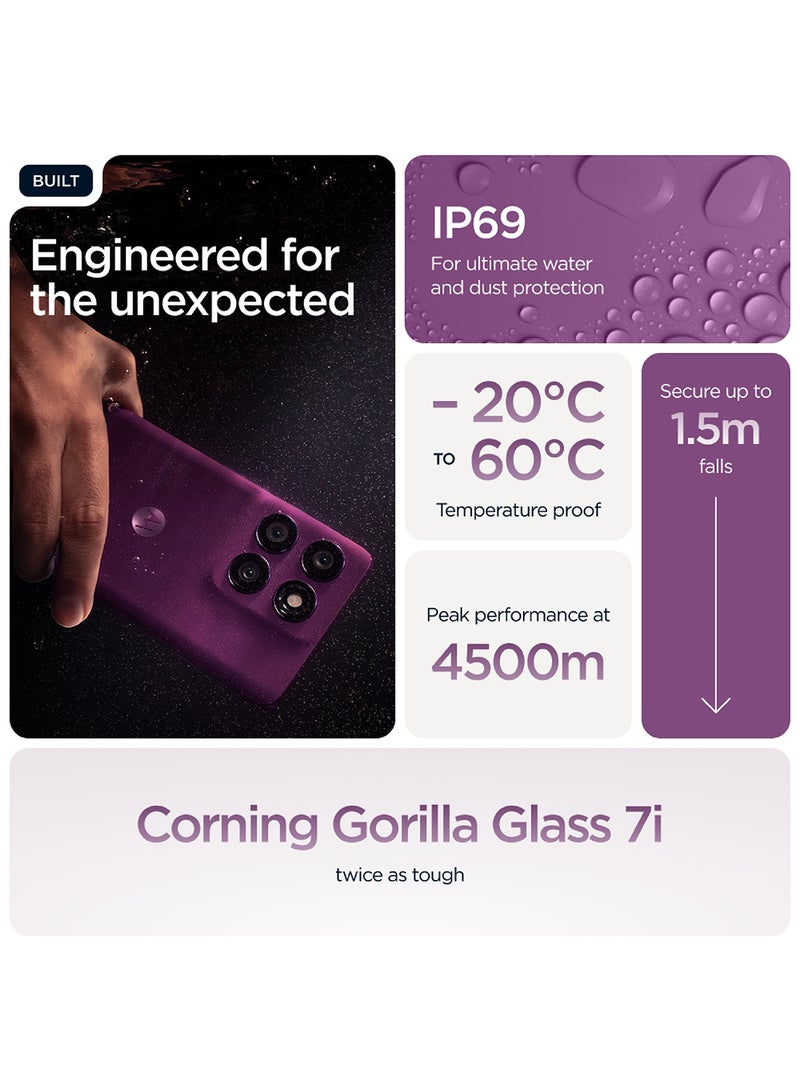 Motorola - Edge 60 Pro 5G Dual SIM PANTONE Sparkling Grape 12GB+12GB RAM  512GB with free Moto Buds+, 68W Turbo Charger, and 6 months screen protection - Middle East Version - Image 1