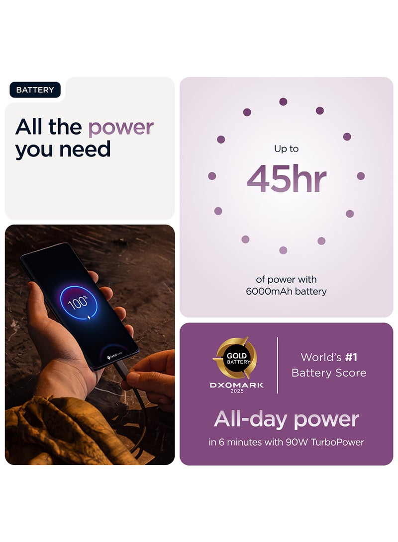 موتورولا Edge 60 Pro 5G Dual SIM PANTONE Sparkling Grape 12GB+12GB RAM  512GB with free Moto Buds+, 68W Turbo Charger, and 6 months screen protection - Middle East Version  - Image 4