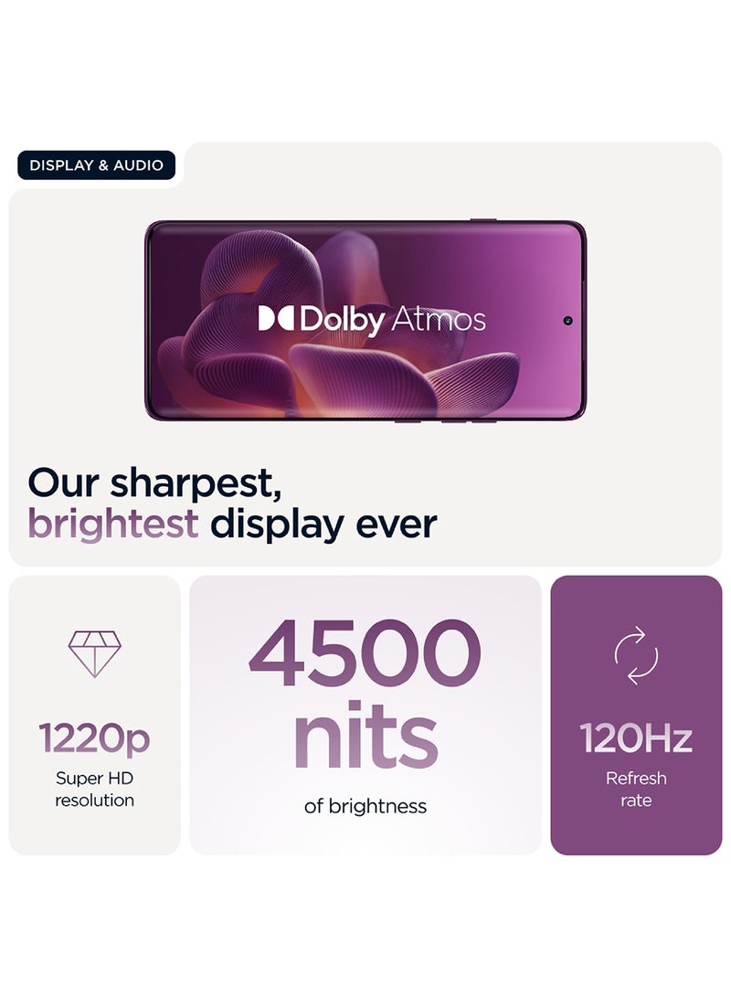 Motorola - Edge 60 Pro 5G Dual SIM PANTONE Sparkling Grape 12GB+12GB RAM  512GB with free Moto Buds+, 68W Turbo Charger, and 6 months screen protection - Middle East Version - Image 1