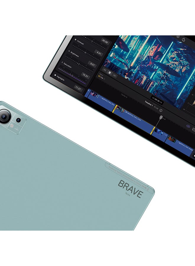 Brave T3 Pro 128GB 4GB+4GB RAM 10.1-Inch LTE Tablet Cyan - Middle East Version - Image 3