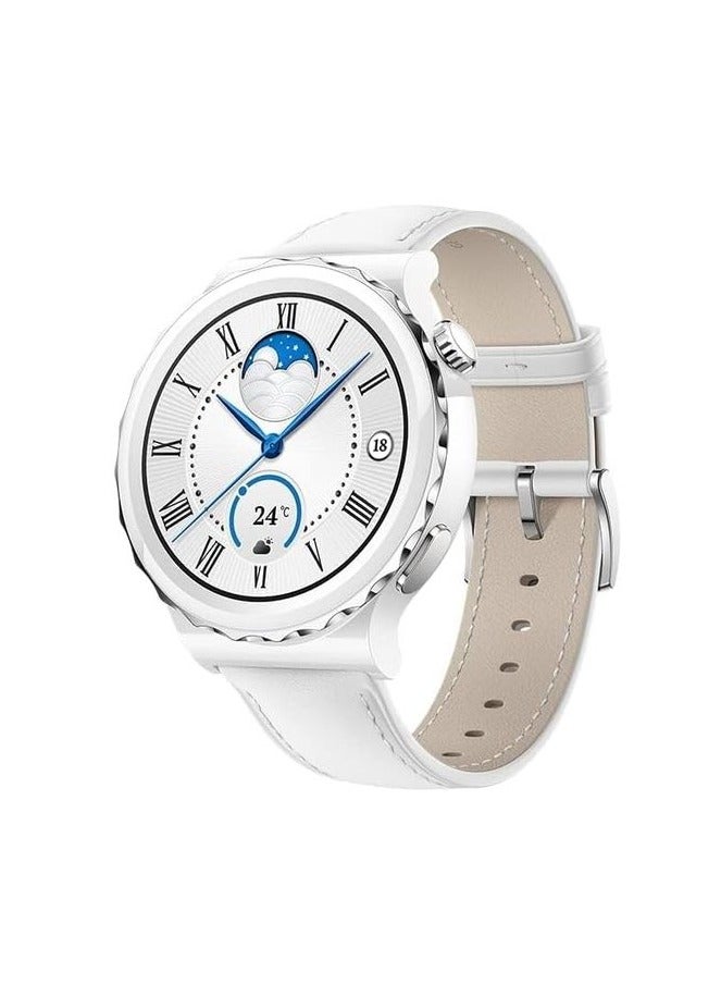 هواوي Smart Watch GT 3 Pro Case - 43mm Silver Bezel White Ceramic  - Image 1