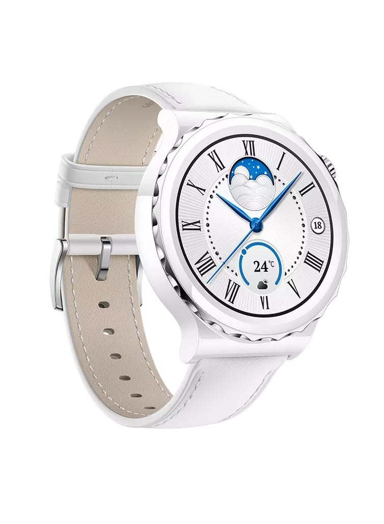 هواوي Smart Watch GT 3 Pro Case - 43mm Silver Bezel White Ceramic  - Image 2