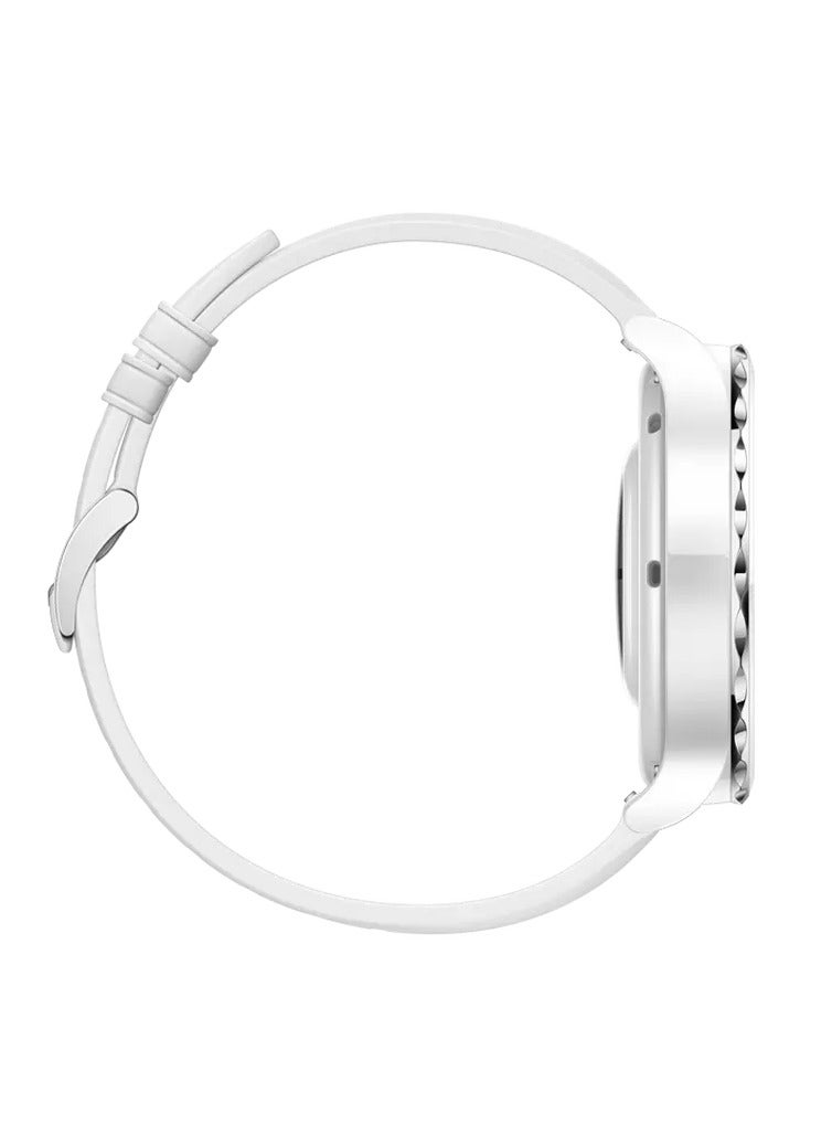 هواوي Smart Watch GT 3 Pro Case - 43mm Silver Bezel White Ceramic  - Image 5