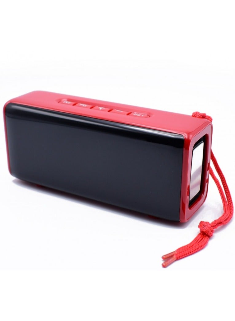 T&G - TG174 TWS Mirror Bluetooth Speaker, Support Alarm Clock, Time & Temperature Display, Micro SD Card, FM, MP3 - Red - Image 1