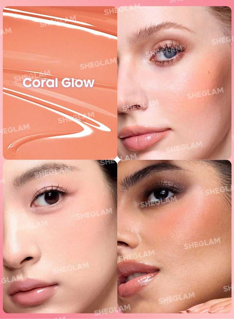 SHEGLAM Color Bloom Liquid Blush - Coral Glow - Image 2
