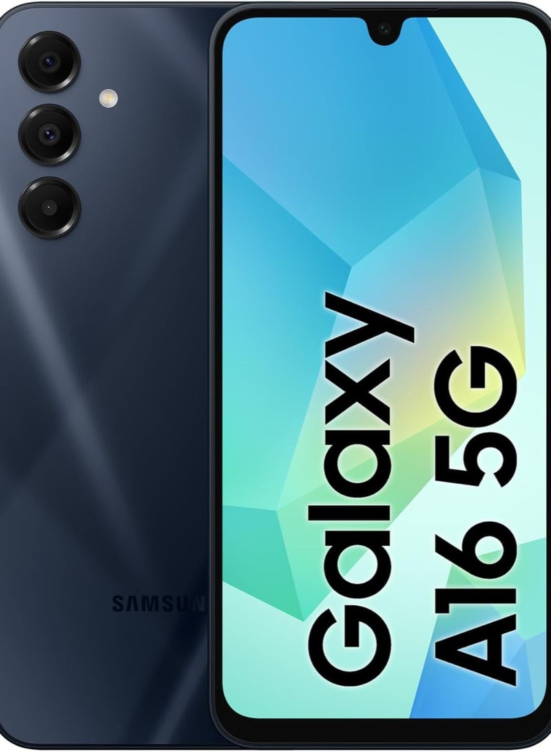سامسونج Galaxy A16 5G (8GB RAM, 128GB, Black) – Indian Version | 6.5" Super AMOLED Display | 50MP Triple Camera | Android 14 | 6 Years of Security Updates | IP54 | NFC | Tap & Pay | 5000mAh Battery | Factory Unlocked for All Countries  - Image 1