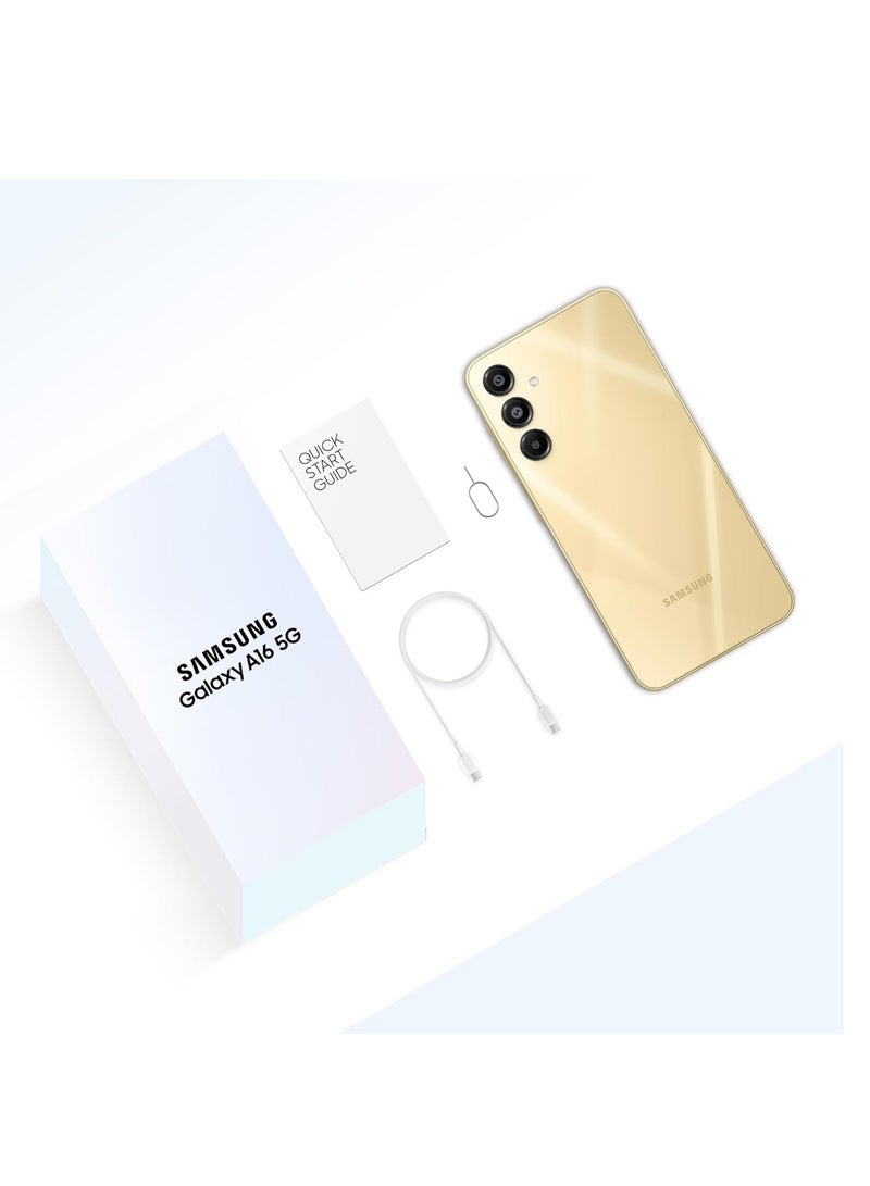 Samsung - Galaxy A16 5G (8GB RAM, 128GB, Gold) – Indian Version | 6.5" Super AMOLED Display | 50MP Triple Camera | Android 14 | 6 Years of Security Updates | IP54 | NFC | Tap & Pay | 5000mAh Battery | Factory Unlocked for All Countries - Image 1