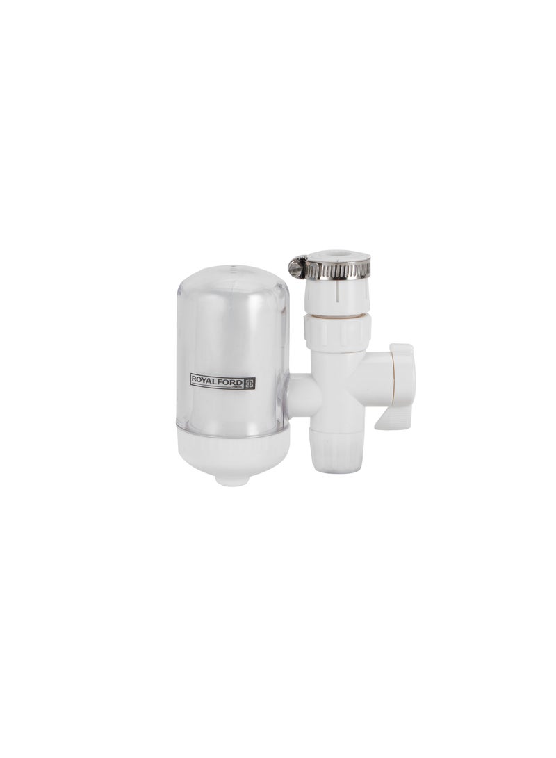 رويال فورد Royalford Water Filter- RF12504/ Tap Mounting, 2 Stage Purification and Fits Most Standard Faucet/ Perfect for Kitchen, Bathroom for Cooking white  - Image 1