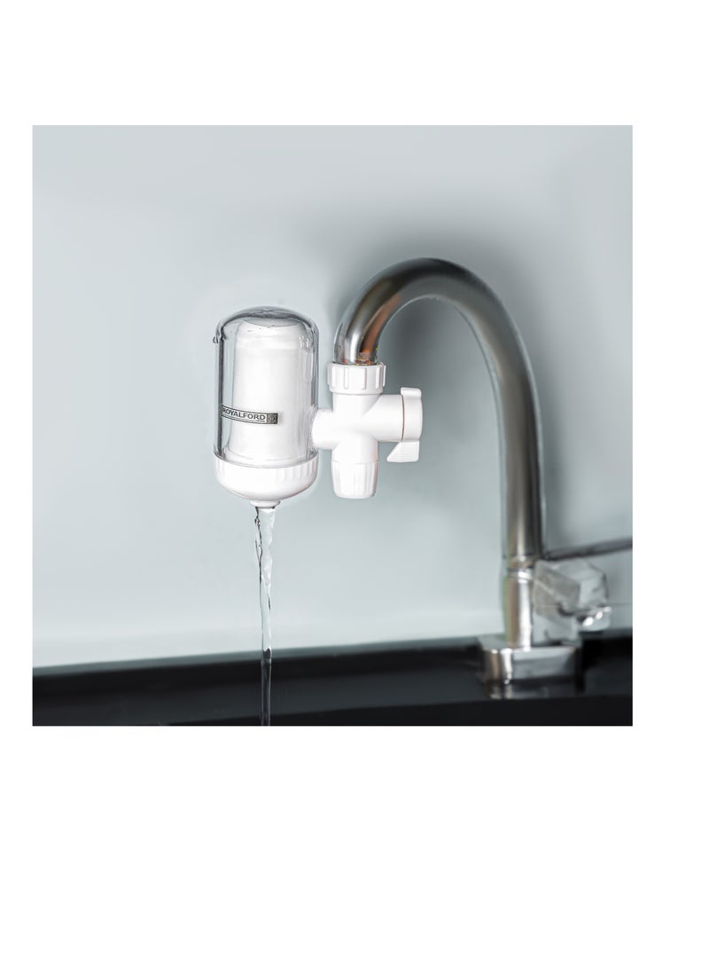 رويال فورد Royalford Water Filter- RF12504/ Tap Mounting, 2 Stage Purification and Fits Most Standard Faucet/ Perfect for Kitchen, Bathroom for Cooking white  - Image 2