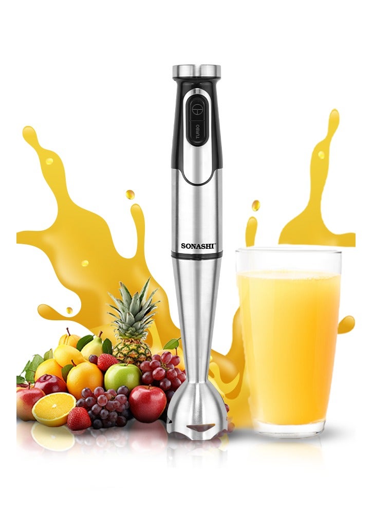 سوناشي Hand Blender with Stainless Steel Shaft | Speed Control with Powerful Motor | Easy to Wash Detachable Blending Wand | Ideal for Smoothies, Shakes, Baby Food, & Fruits SHB-192 Black/Silver 1000W SHB-192 Silver/Black  - Image 1