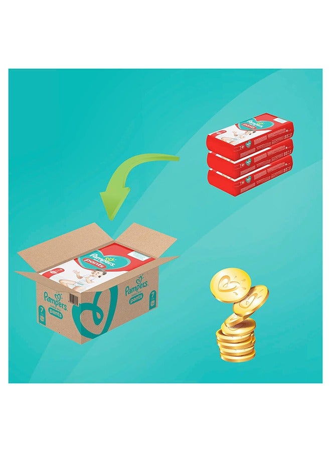 بامبرز حفاضات بنطلون مقاس 7 (17 كجم+) بيبي-دراي، كبير جداً، 104 حفاضات مع جيوب توقف وحماية، صندوق شهري - Image 2