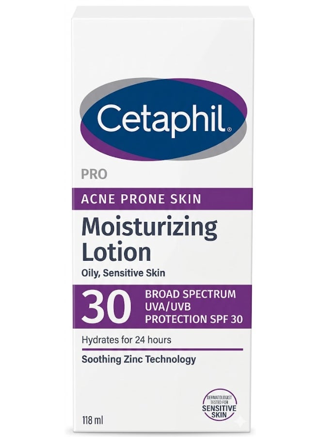 سيتافيل للبشرة المعرضة لحب الشباب، لوشن مرطب، حماية واسعة النطاق من أشعة UVA/UVB SPF 30، للبشرة الدهنية والحساسة، يرطب لمدة 24 ساعة - Image 1