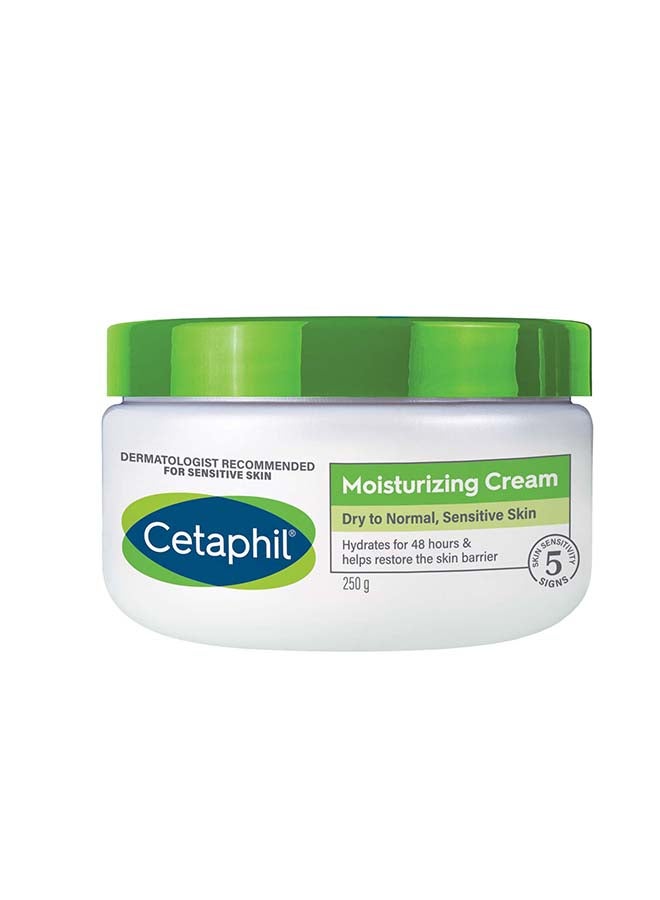 Cetaphil Moisturizing Cream, Dry to Normal and Sensitive Skin, Hydrates for 48 hours, Restores skin barrier, Face And Body For Men And Women, Non-Comedogenic ,With Niacinamide And Vitamin B5, Unscented 250grams - Image 1