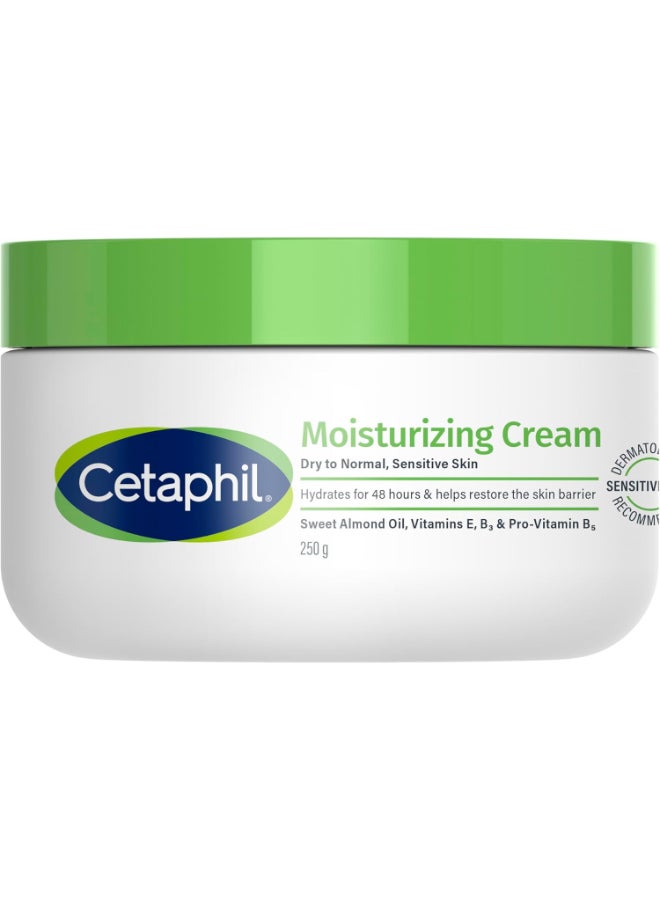 سيتافيل كريم مرطب، للبشرة الجافة إلى العادية والحساسة، يرطب لمدة 48 ساعة، يستعيد حاجز البشرة، للوجه والجسم للرجال والنساء، غير مسبب للرؤوس السوداء، مع النياسيناميد وفيتامين ب5، بدون عطر - Image 1