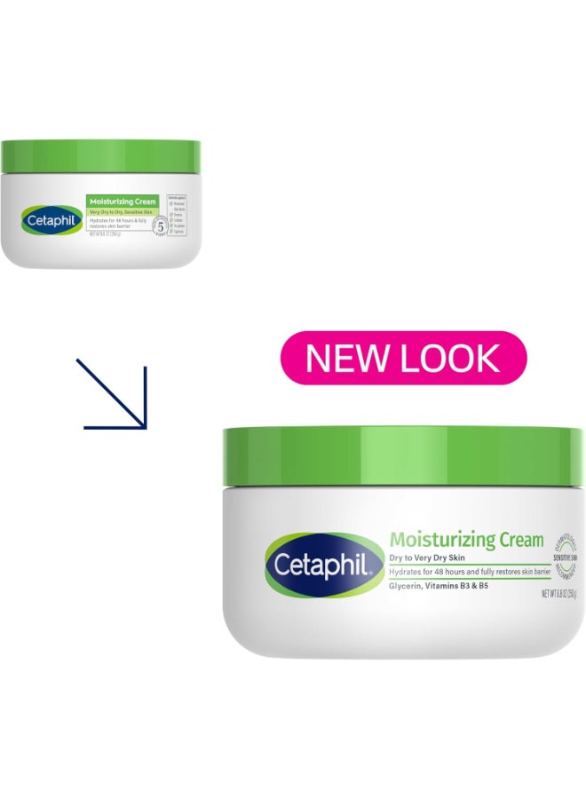 سيتافيل كريم مرطب، للبشرة الجافة إلى العادية والحساسة، يرطب لمدة 48 ساعة، يستعيد حاجز البشرة، للوجه والجسم للرجال والنساء، غير مسبب للرؤوس السوداء، مع النياسيناميد وفيتامين ب5، بدون عطر - Image 4
